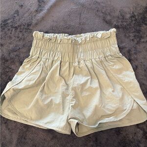Women's Pale Green High-Waisted Shorts